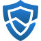 A blue shield icon with three layers, symbolizing protection or security, ideal for representing a risk management assessment.