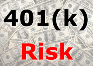 Image of the text "401(k) Risk" highlighting the importance of risk management.