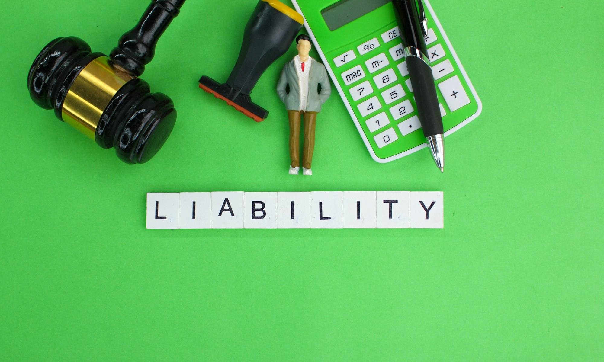 letters of the alphabet with the word liability. concept of liability.